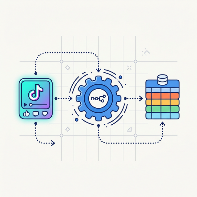 n8n TikTok Data Automation Conceptual Art